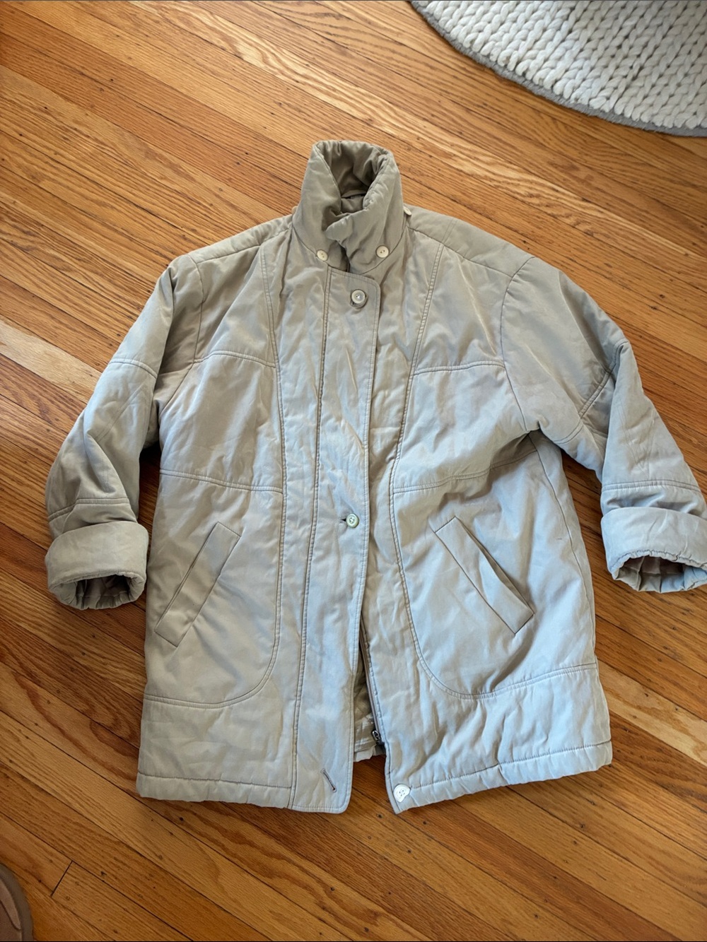 Light Beige Women’s Quilted Puffer Jacket